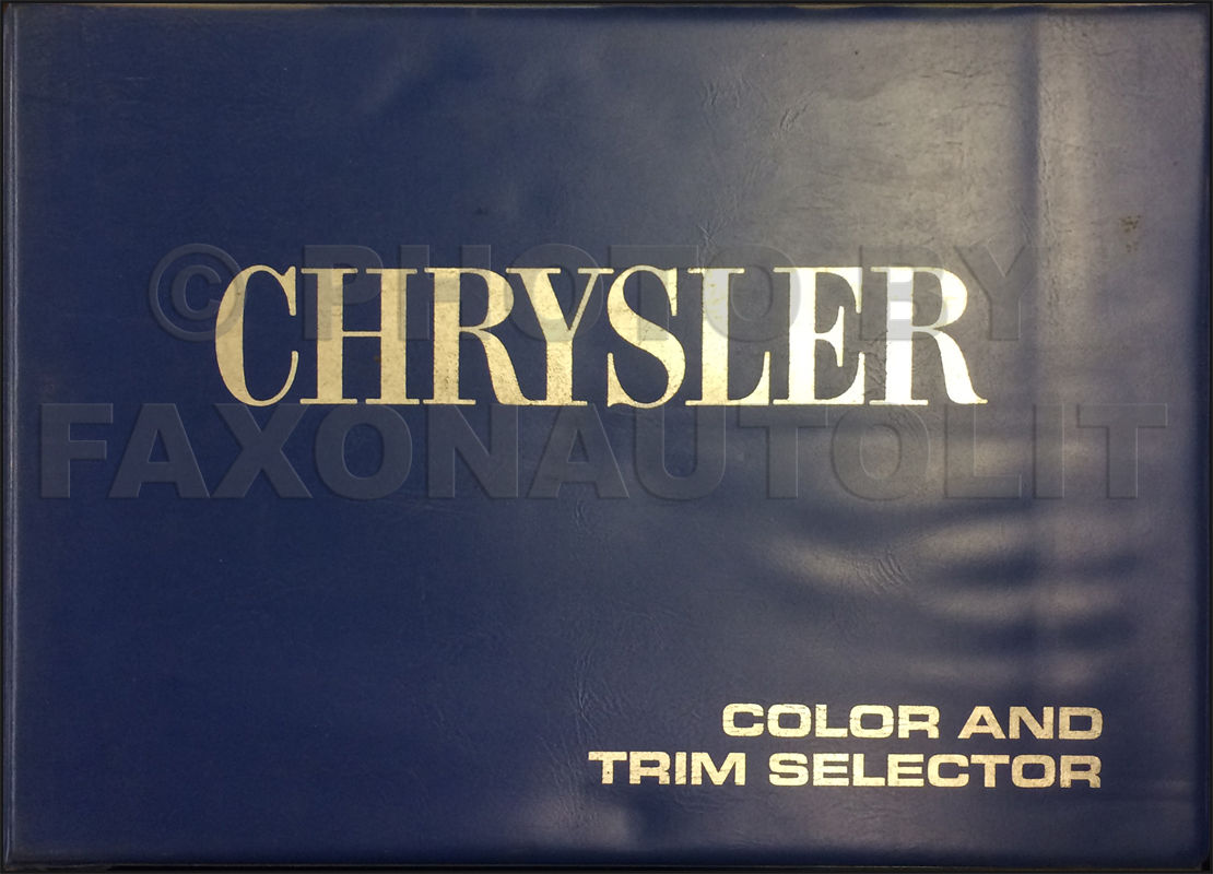 1970 Chrysler Color & Upholstery Dealer Album Original