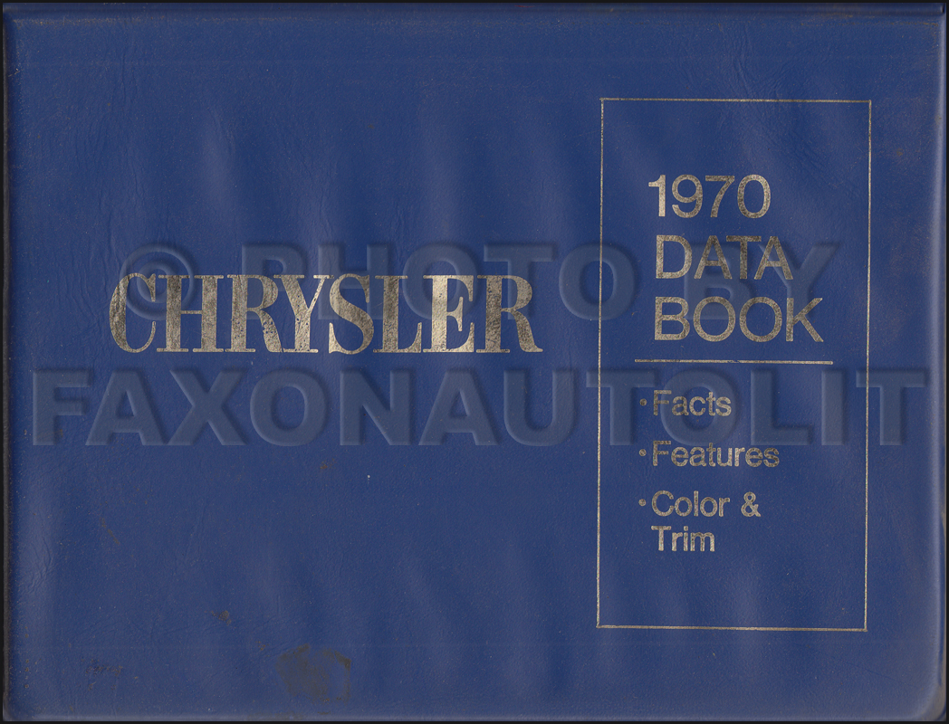 1970 Chrysler Data Book with Color & Upholstery Original