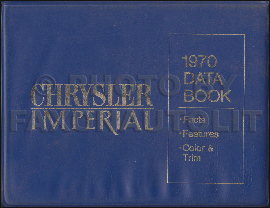 1970 Chrysler and Imperial Data Book with Color & Upholstery Samples Original