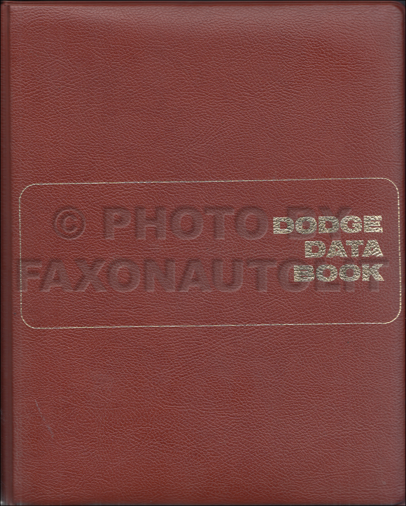 1970 Dodge Car Data Book Original