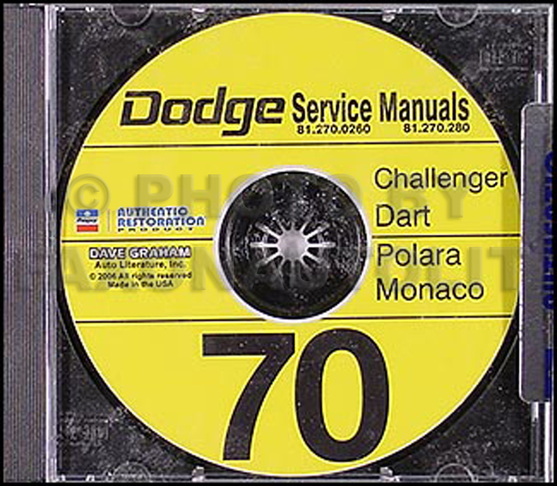 1970 Dodge CD Shop Manual for Challenger/Dart/Polara/Monaco 70