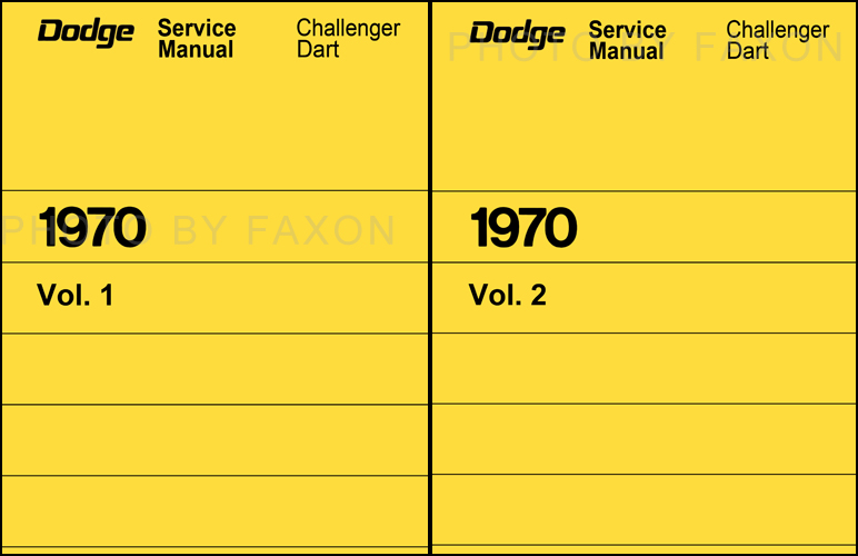 1970 Dodge Dart & Challenger Shop Manual Reprint