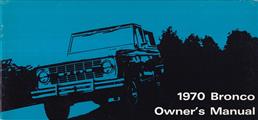 1970 Ford Bronco Owner's Manual Original