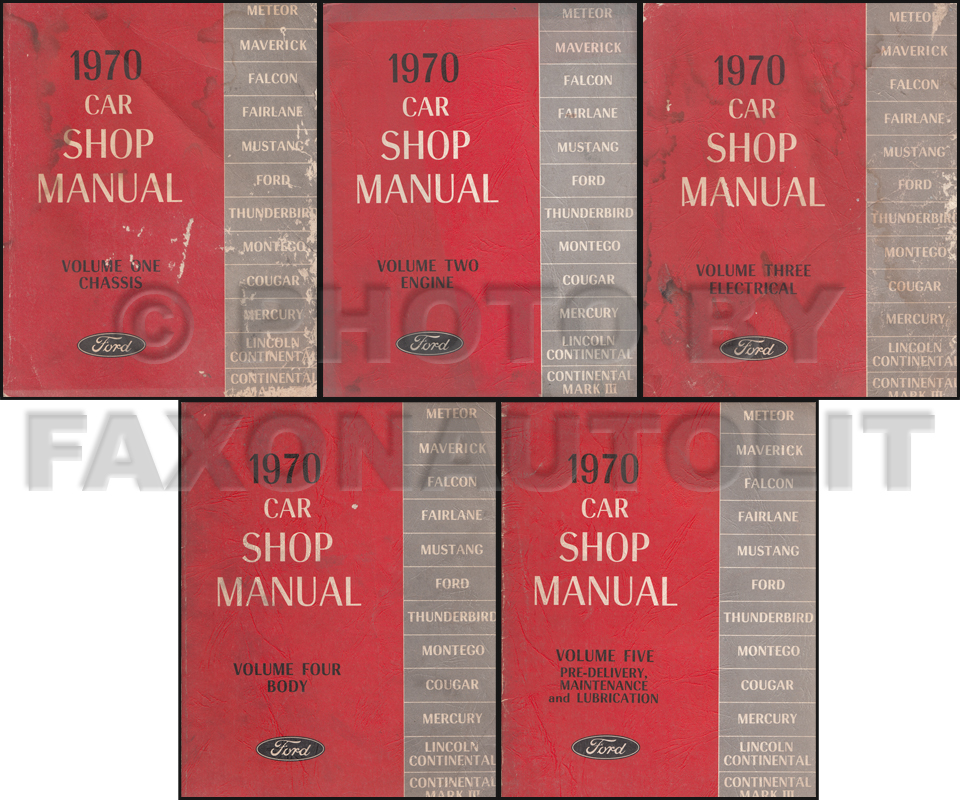 1970 Ford Lincoln Mercury All Car Repair Shop Manual Original 5 Volume Set