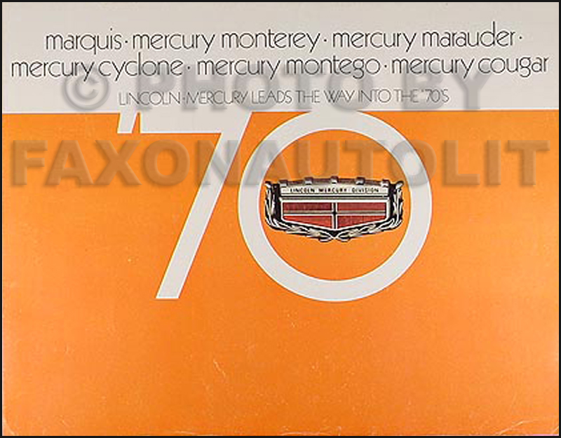 1970 Mercury Sales Catalog Original--All Models