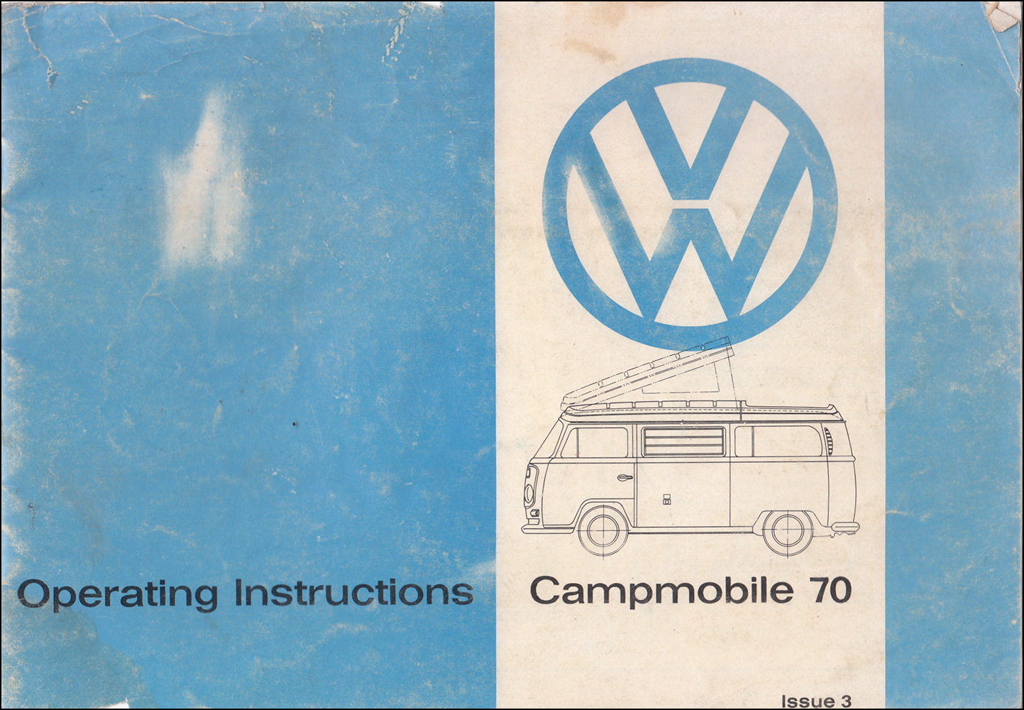 1970 Volkswagen Campmobile Owner's Manual Supplement Original