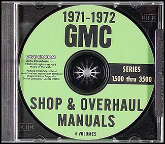 1971-1972 GMC 1500-3500 Shop Manuals on CD Pickup Jimmy Suburban 