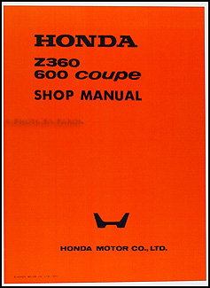1971-1972 Honda Z360 600 Coupe Repair Manual Original 