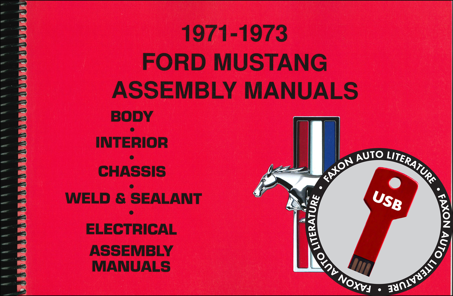 1971-1973 Ford Mustang Factory Assembly Manuals on USB