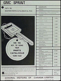 1971-1976 GMC Sprint Canadian Parts Catalog Original