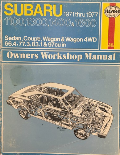 Haynes Owner’s Workshop Manual Subaru 1100, 1300, 1400 & 1600 1971-1977