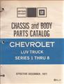 1972-1978 Chevrolet Luv Pickup Parts Book Original