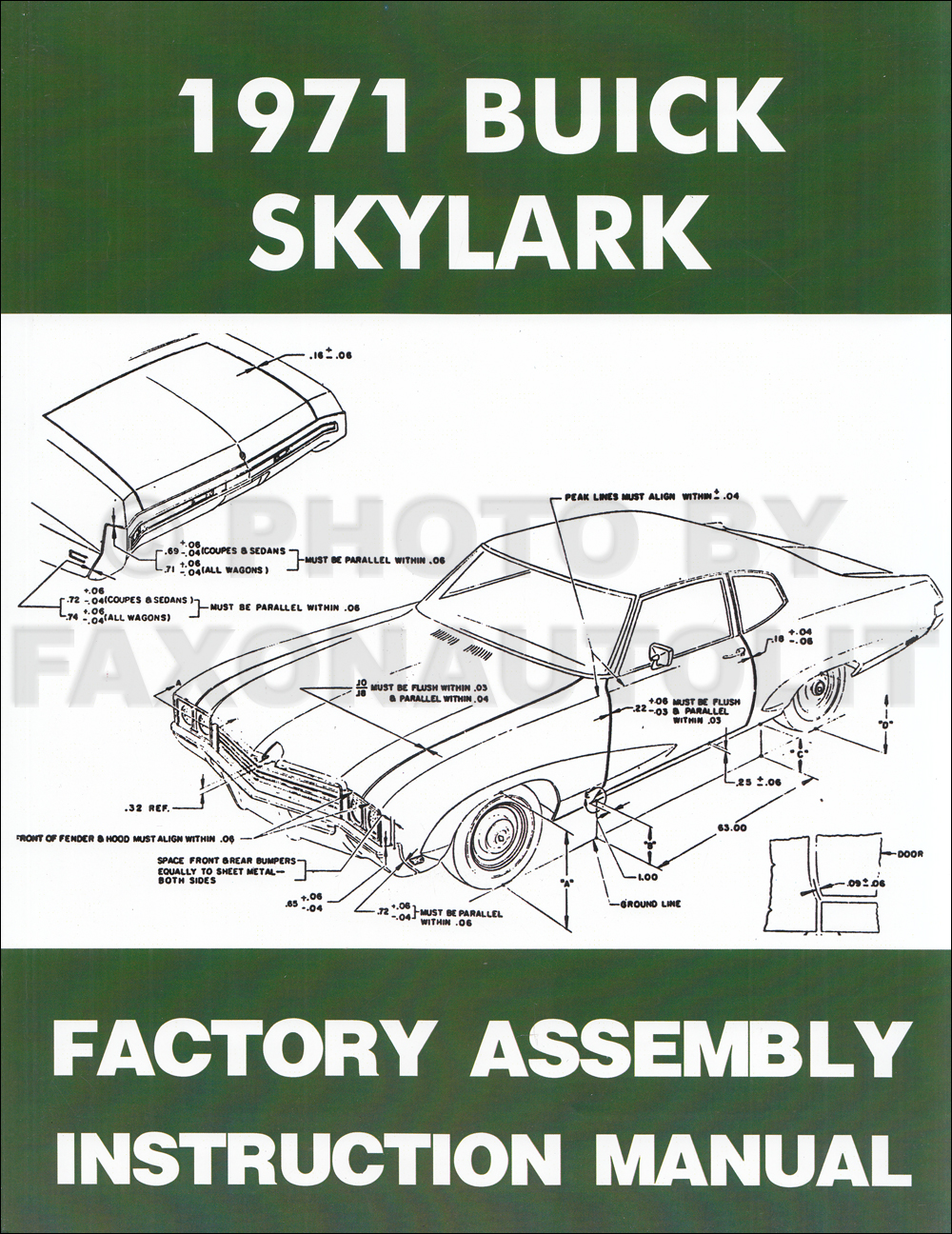1971 Buick Assembly Manual Reprint Skylark Gran Sport GS Sportwagon