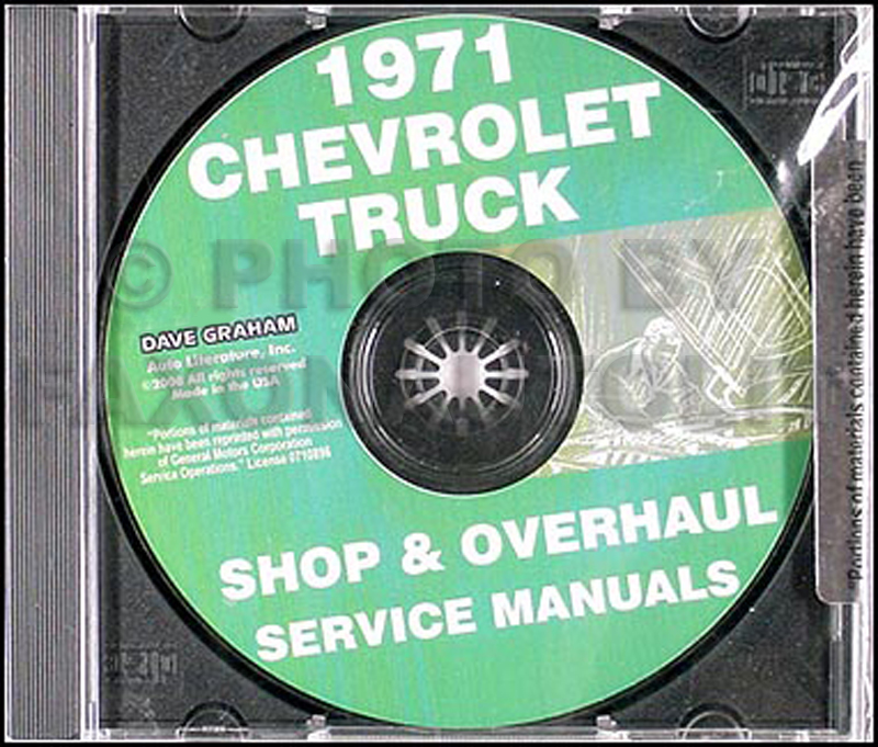 1971 Chevy 10-30 Truck CD Shop Manual & Overhaul Manual