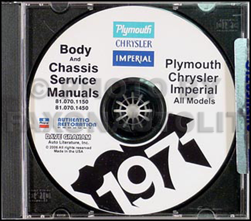 1971 Plymouth, Chrysler, & Imperial CD Shop Manual All Models