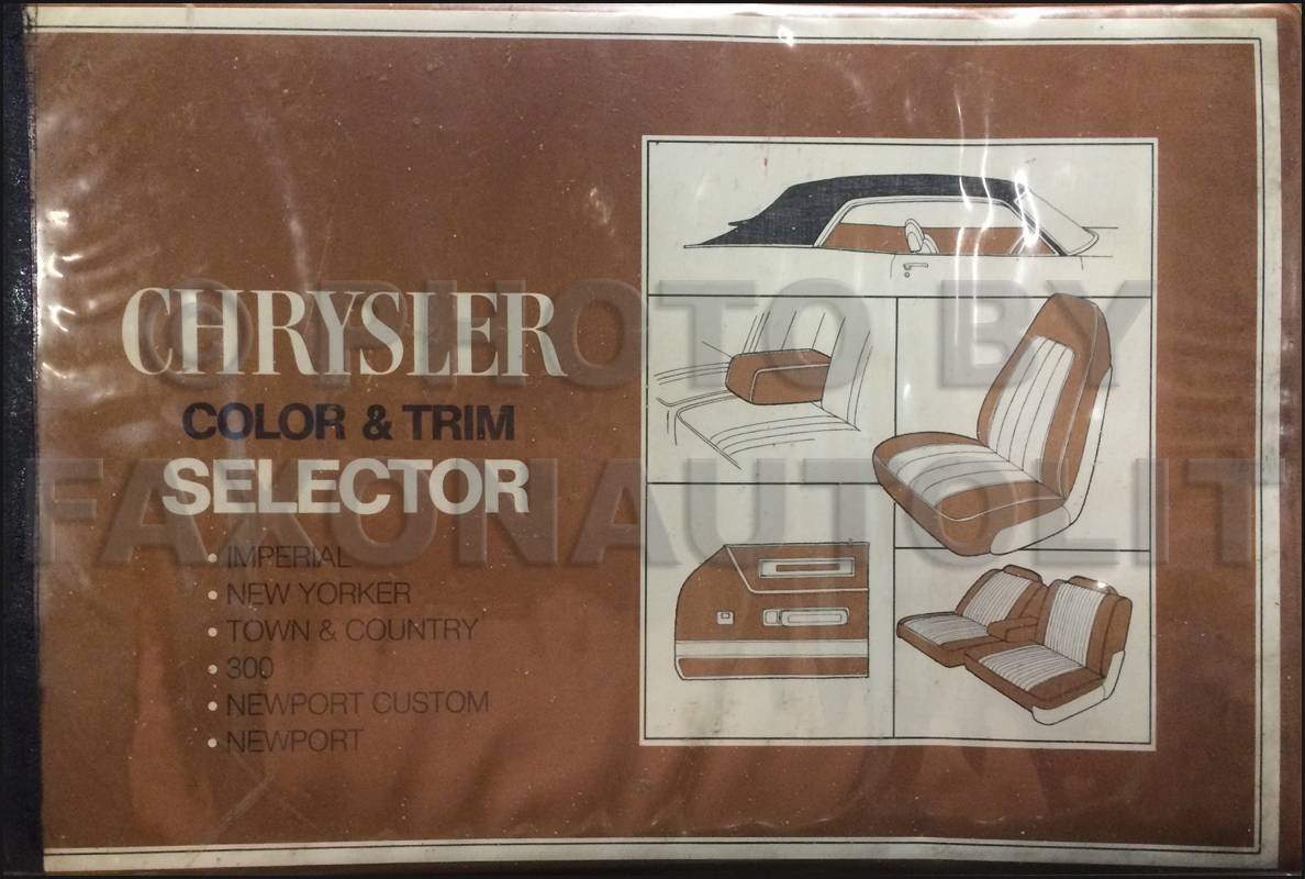 1971 Chrysler Color & Upholstery Album Original