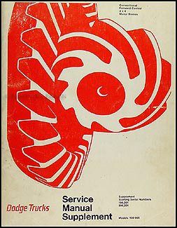 1971 Dodge Truck Shop Manual Original Supplement 100-800