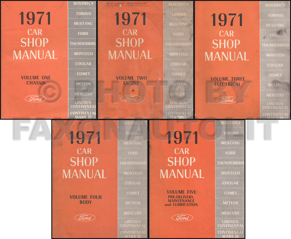1971 Ford Lincoln Mercury All Car Repair Shop Manual Original 5 Volume Set
