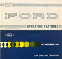 1971 Ford Galaxie 500, LTD, and Custom Owners Manual Original 