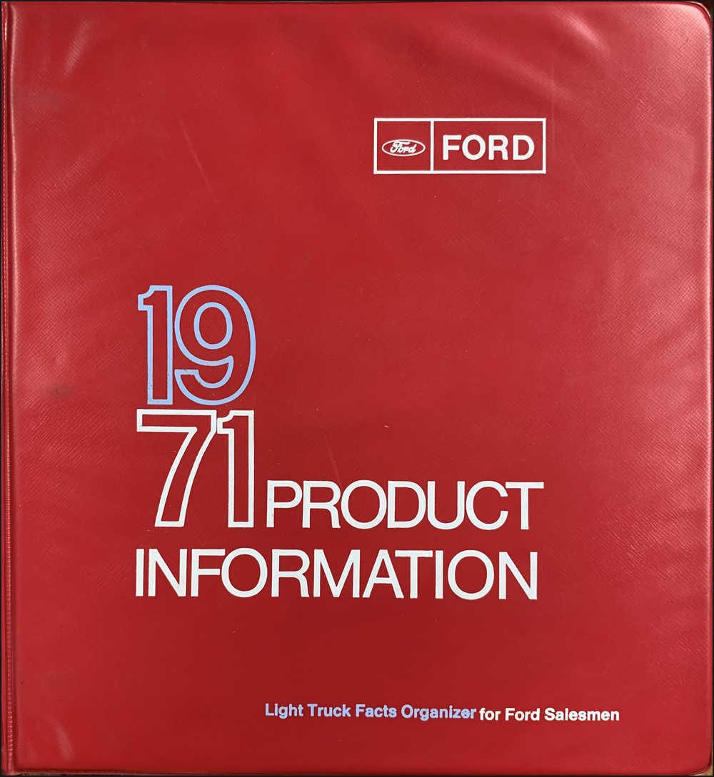1971 Ford Light Duty Truck Facts Book Original