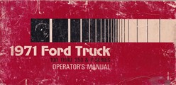 1971 Ford F100 F250 F350 Pickup Truck Owner's Manual Original