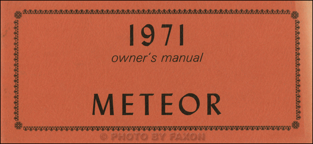 1971 Mercury Meteor Owner's Manual Original Canadian Rideau Montcalm