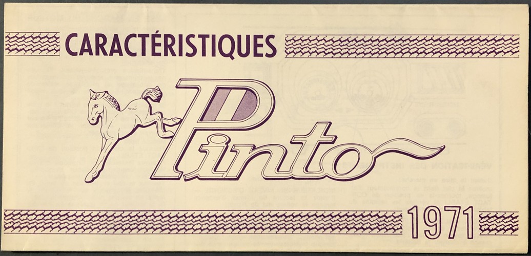 1971 Ford Pinto FRENCH Owner's Manual Original Canadian