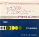 1971 Ford Pinto Owner's Manual Original Set