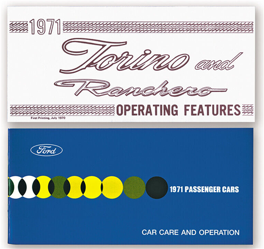  1971 Ford Ranchero, Torino, and Fairlane Owner's Manual Reprint Set
