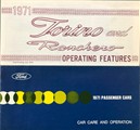 1971 Ford Ranchero, Torino, and Fairlane Owner's Manual Original Set