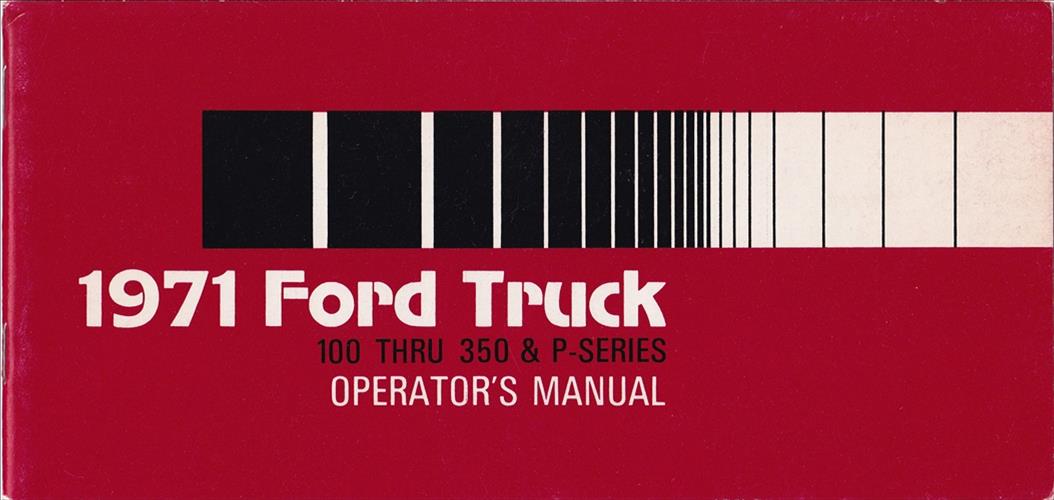 1971 Ford F100 F250 F350 Pickup Truck Owner's Manual Original