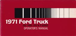 1971 Ford F100 F250 F350 Pickup Truck Owner's Manual Original