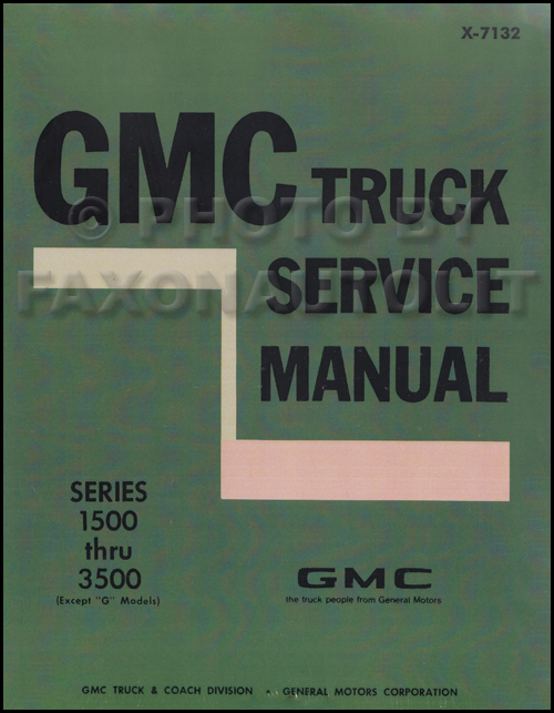 1971 GMC 1500-3500 Repair Shop Manual Reprint Pickup, Jimmy, Suburban, FC