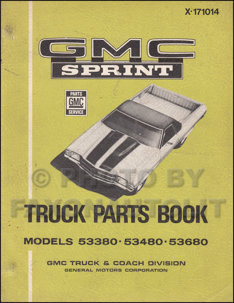 1971 GMC Sprint Parts Book Original
