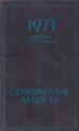 1971 Lincoln Mark III Owner's Manual Original