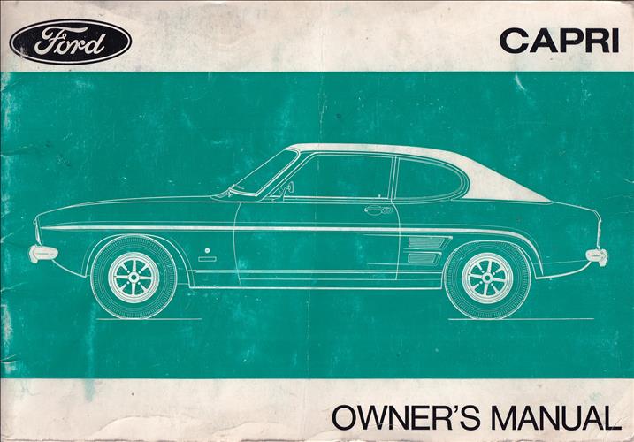 1971 Mercury Capri Owner's Manual Original EUROPEAN