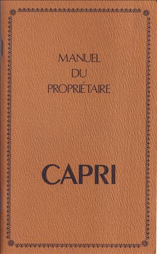 1971 Mercury Capri Owner's Manual Original FRENCH Language Canadian Manuel Du Proprietaire
