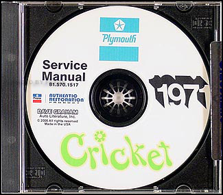 1971 Plymouth Cricket CD-ROM Shop Manual 
