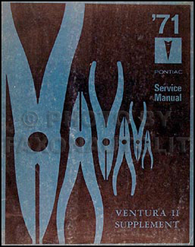1971 Pontiac Ventura II Shop Manual Original Supplement