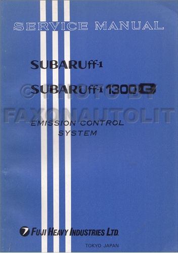 1971 Subaru 1100 and 1300G Emission Control Repair Shop Manual Original