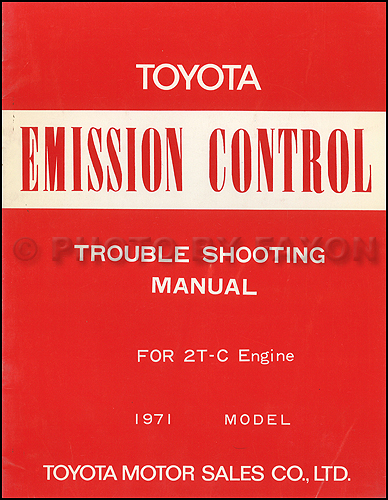 1971 Toyota Corolla 1600 Emission Control Troubleshooting Manual Original No. 98063