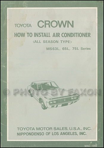 1971-1972 Toyota Crown A/C Installation Manual Original