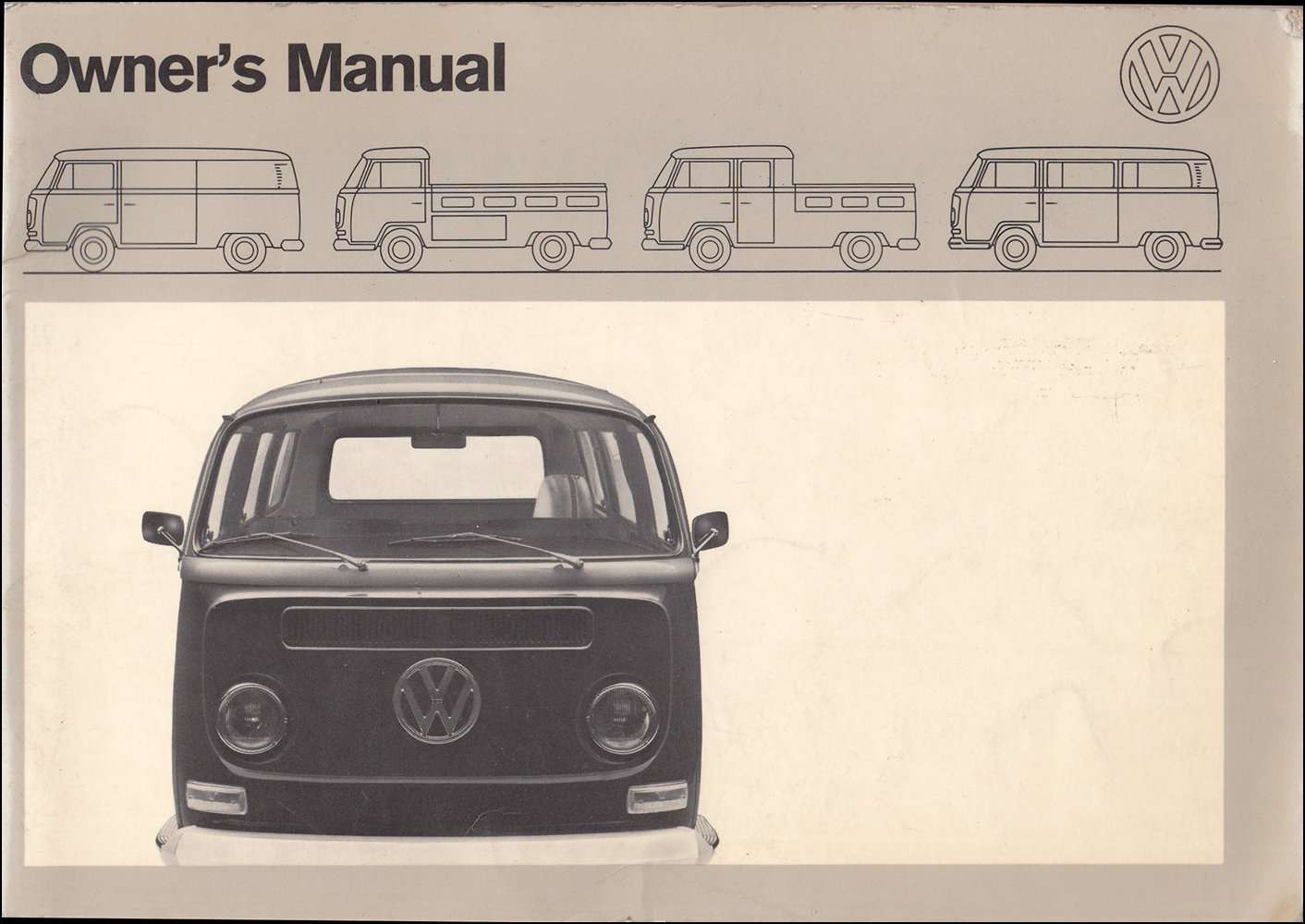 1971 Volkswagen Bus Owner's Manual Original T2 Type 2 Transporter
