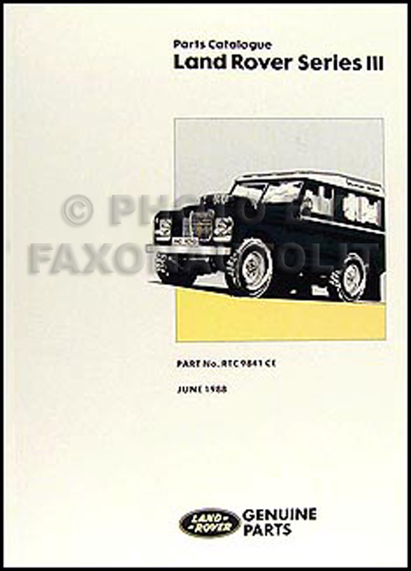 1972-1985 Land Rover Series III Parts Book Reprint