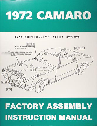 1972 Camaro Factory Assembly Manual Reprint Bound