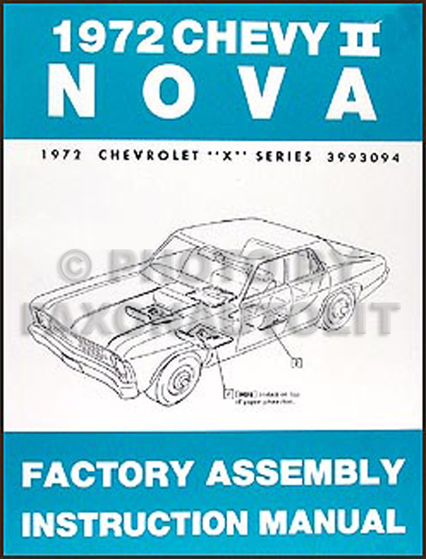 1972 Chevy Nova Bound Assembly Manual Reprint