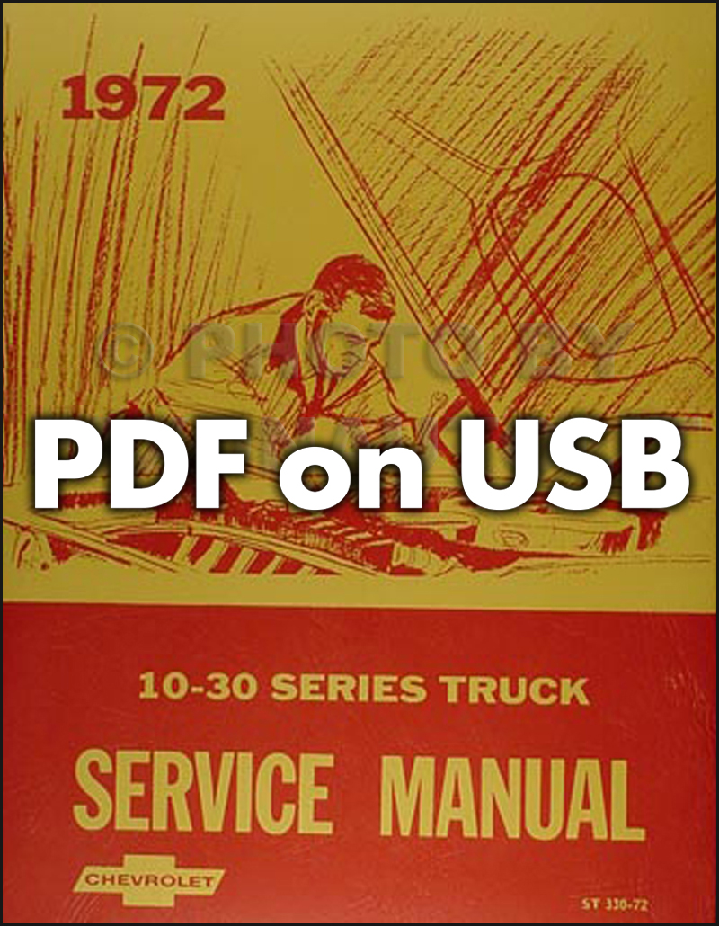 1972 Chevy Pickup & Truck CD-ROM Shop Manual & Overhaul Manual