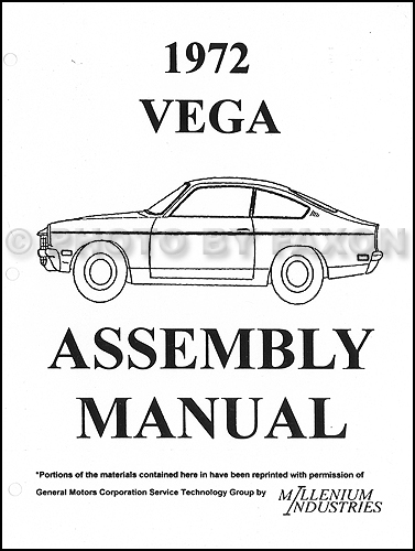 1972 Chevrolet Vega Factory Assembly Manual Reprint