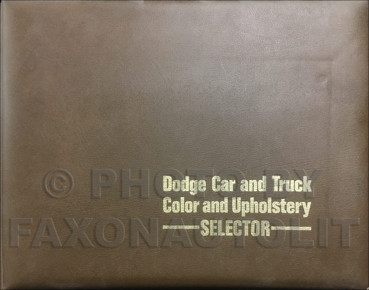1972 Dodge Color & Upholstery Album Original