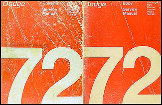 1972 Dodge Car Repair Manual Original Set